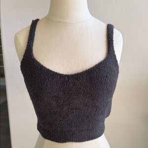 Barefoot dreams cozy knit cropped tank top NWT gray. Small